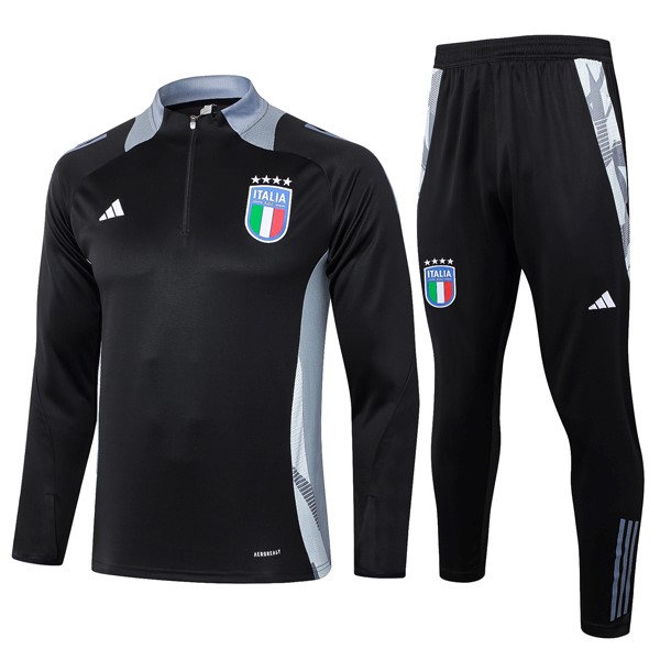 Sudadera De Training Italia 2024/25 Negro Gris 3